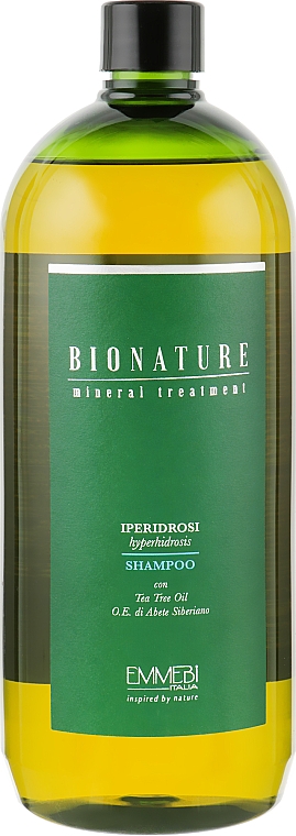 Шампунь проти гіпергідрозу з олією чайного дерева - Emmebi Italia BioNatural Mineral Treatment Hyperhidrosis Shampoo — фото N2
