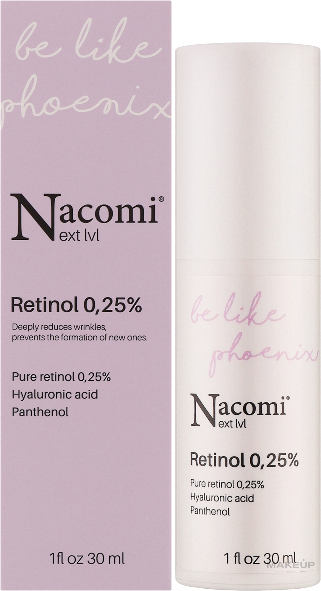 Ночная сыворотка для лица с ретинолом - Nacomi Next Level Retinol 0,25% — фото 30ml