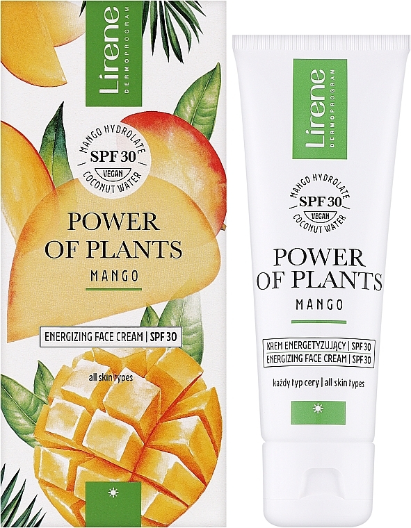 Енергетичний крем для обличчя - Lirene Power Of Plants Mango Energizing Fece Cream SPF30 — фото N2