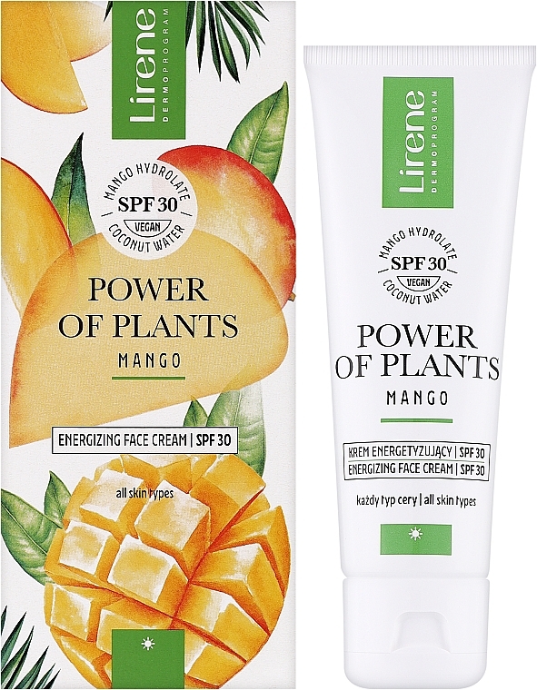 Енергетичний крем для обличчя - Lirene Power Of Plants Mango Energizing Face Cream SPF30 — фото N2