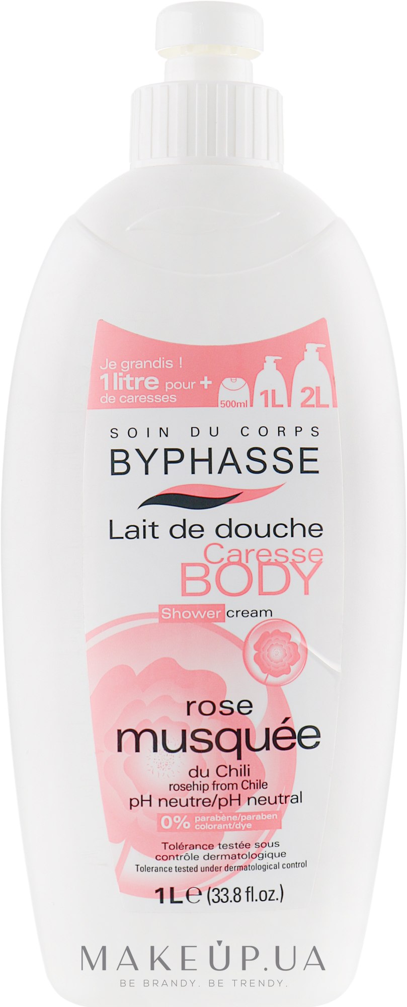 Крем для душа "Шиповник" - Byphasse Caresse Shower Cream — фото 1000ml