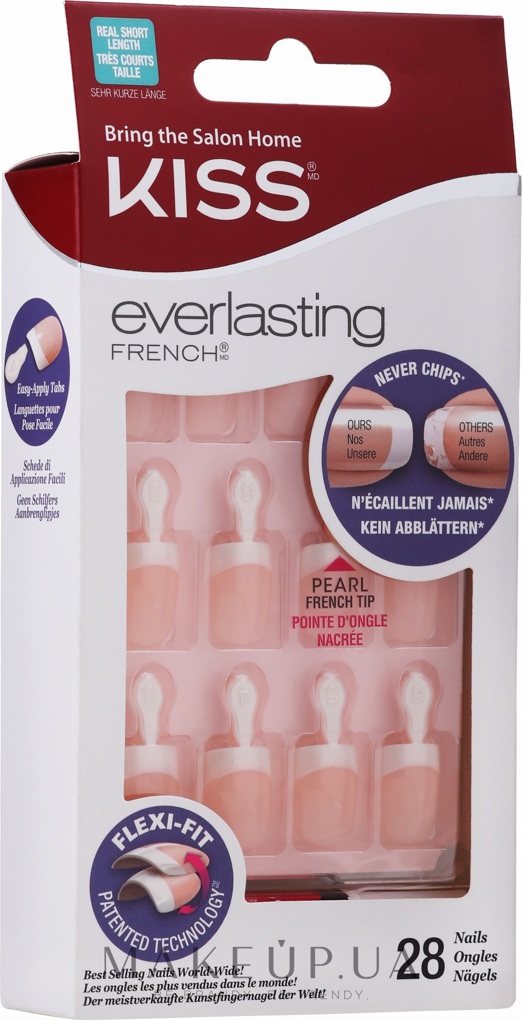 Набір накладних нігтів - Kiss Everlasting French Nail Kit — фото 28шт