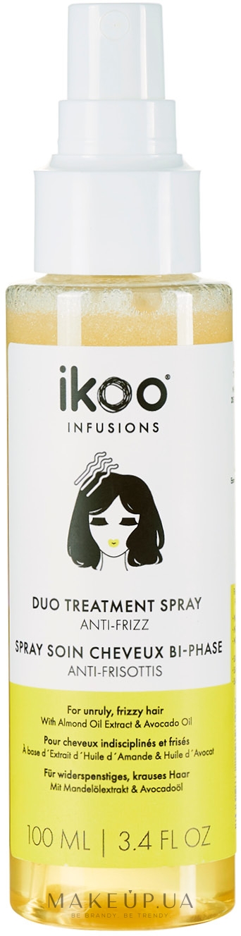Спрей для волос "Зеркальная гладь" - Ikoo Infusions Duo Treatment Spray Anti Frizz — фото 100ml
