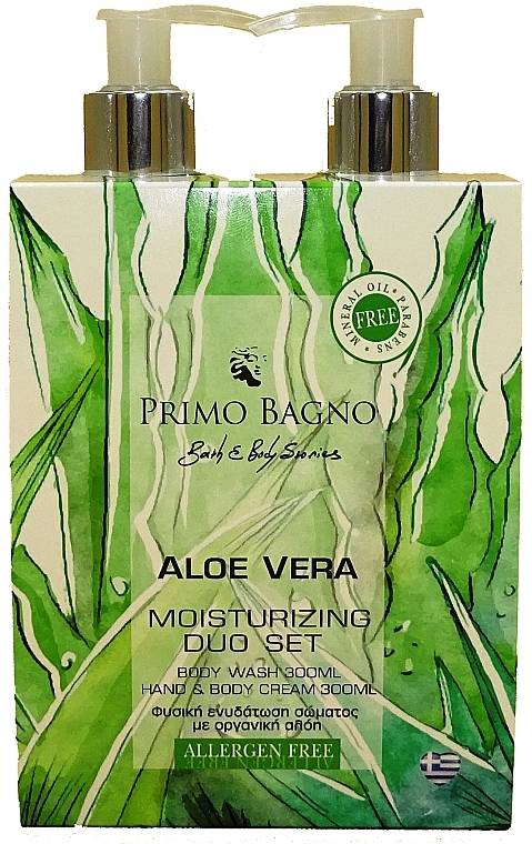 Набор - Primo Bagno Aloe Vera Moisturizing Duo Set (b/wash/300ml + h/b/cr/300ml) — фото N1