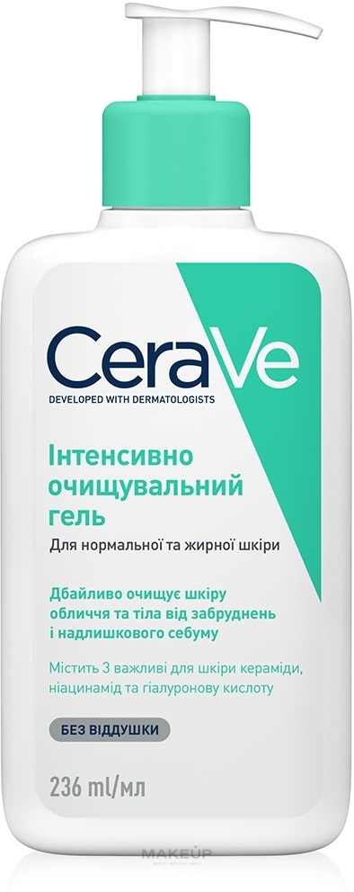 Интенсивно очищающий гель для нормальной и жирной кожи лица и тела - CeraVe Foaming Cleanser — фото 236ml