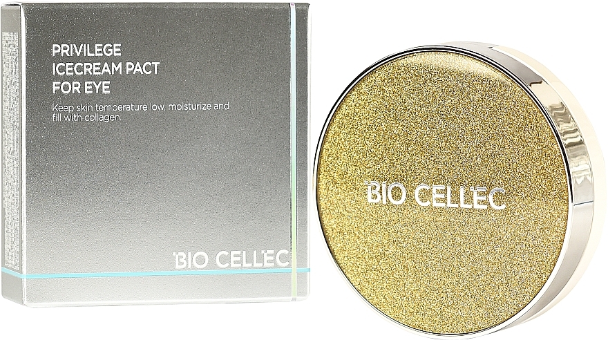 Омолоджувальний засіб для очей з колагеном у кушоні, кришечка золотого кольору - Bio Cellec Privilege IceCream Pact For Eye — фото N2