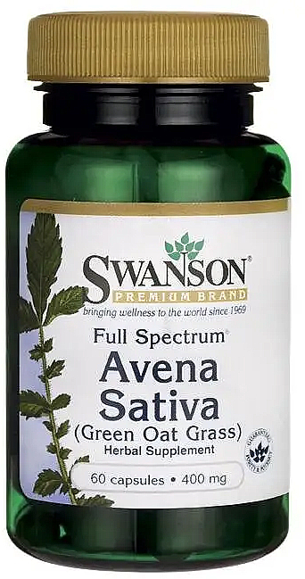 Пищевая добавка "Зеленая овсяная трава", 400 мг - Swanson Full Spectrum Avena Sativa (Green Oat Grass) — фото N2
