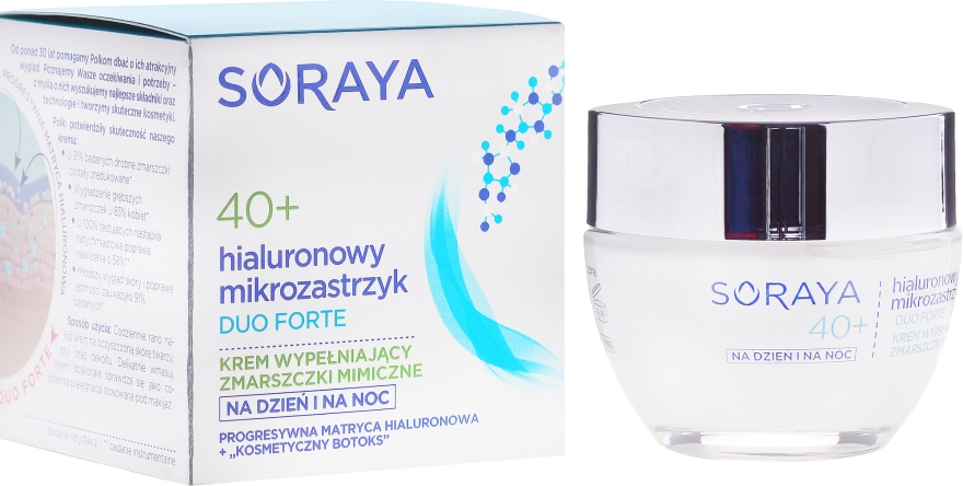 Крем для заполнения мимических морщин с гиалуроновой кислотой - Soraya Duo Forte Face Cream 40+ — фото N1