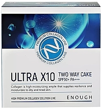  Пудра з колагеном для обличчя зі змінним блоком - Enough Premium Ultra X10 Two Way Cake SPF50+ PA+++ — фото N4