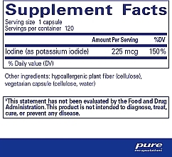 Диетическая добавка "Йод (йодид калия)", капсулы - Pure Encapsulations Iodine (Potassium iodide) — фото N2