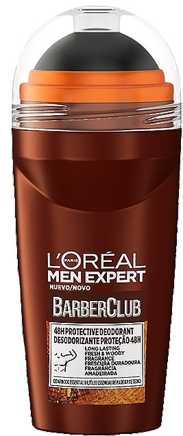Кульковий дезодорант - L'Oreal Paris Men Expert Barber Club Protective Deodorant Roll-On — фото N1