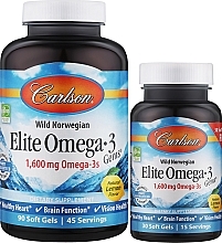 Парфумерія, косметика Набір "Омега-3" - Carlson Labs Elite Omega-3 (gel/90 + gel/30ml)