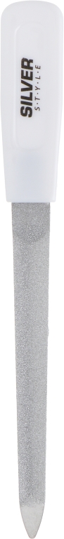 Пилка для нігтів, сапфірова з радіусом, 14 см., біла - Silver Style