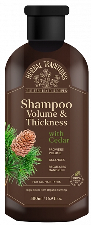 Шампунь для объема и укрепления волос с кедром - Herbal Traditions Shampoo Volume & Thickness With Cedar  — фото N1