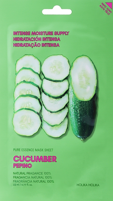 Тканинна маска "Огіркова" - Holika Holika Pure Essence Mask Sheet Cucumber — фото N1