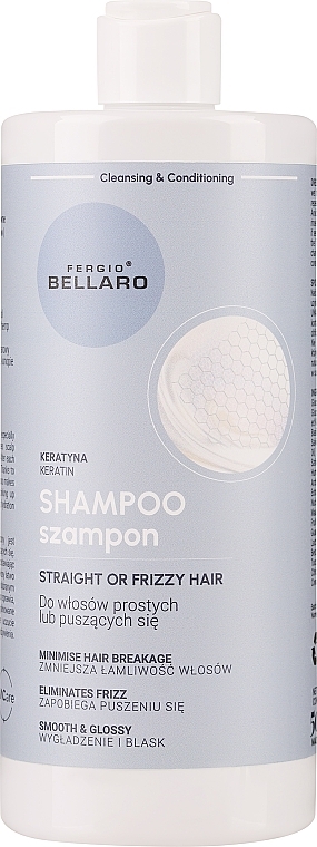 Шампунь для прямых и вьющихся волос с кератином - Fergio Bellaro Keratin Straight Or Frizzy Hair Shampoo — фото N1