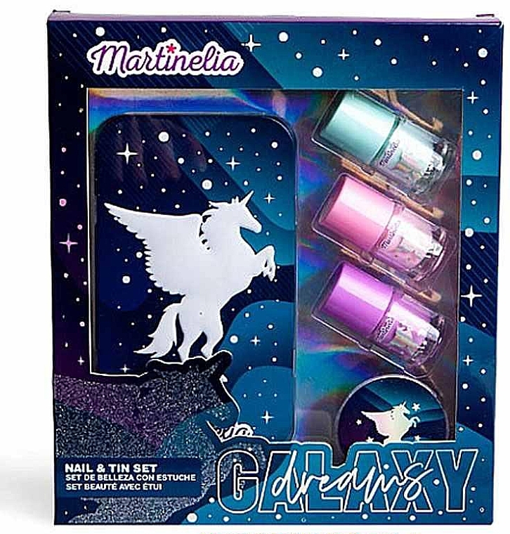 Набор - Martinelia Galaxy Dreams Nails & Tin Box (nail/polish/3 pcs + nail/file/1 pcs + box) — фото N1