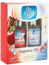 Набор ароматических масел - Pan Aroma Fragrance Oil Apple & Cinnamon & Fresh Linen (fr/oil/2x10ml) — фото N1