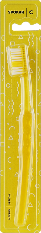 Зубная щетка "С", средняя, желтая - Spokar C — фото N1