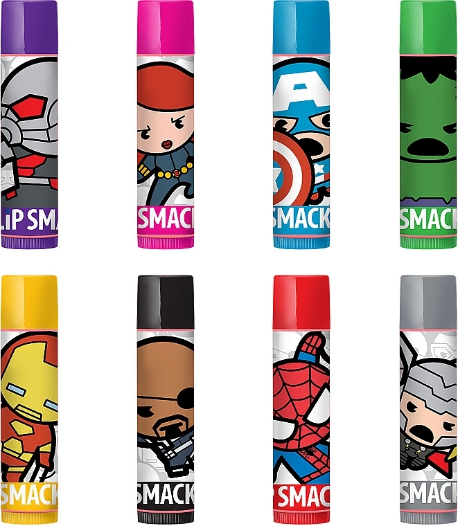 Набор бальзамов для губ - Lip Smacker Marvel Party Pack (lip/balm/8x4g) — фото N3