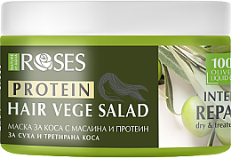 Відновлювальна маска для сухого та пошкодженого волосся з оливковою олією та протеїном - Nature of Agiva Roses Protein Vege Salad Mask Intense Repair — фото N1