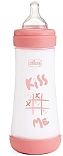 Парфумерія, косметика Пляшка для годування "Perfect 5 Love" із силіконовою соскою, 4+ міс., 300 мл., рожева - Chicco