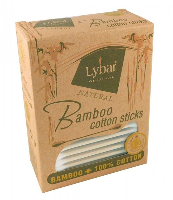 Палочки ватные в коробке, 200 шт - Mattes Lybar Bamboo Cotton Sticks — фото N1