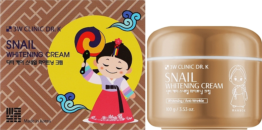 Крем для обличчя - 3W Clinic Dr.K Snail Whitening Cream — фото N2