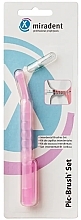 Межзубная щетка с чехлом, розовая - Miradent Pic-Brush Set — фото N1