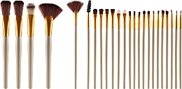 Набор кистей для макияжа в чехле, 24 шт. - Lewer Gold Brushes — фото N1