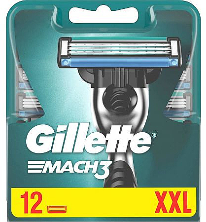 Змінні картриджі для гоління чоловічі, 12 шт. - Gillette Mach3 — фото N1