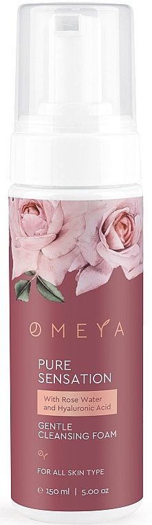 Пінка для вмивання з трояндовою водою та гіалуроновою кислотою - Omeya Pure Sensation Gentle Cleansing Foam — фото N1