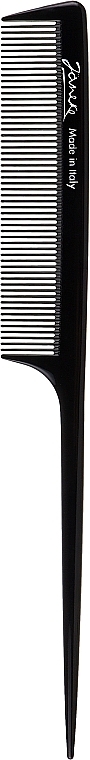 Расческа с хвостиком, 21 см, черная - Janeke Professional Long Tail Comb — фото N1