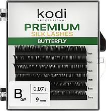 Парфумерія, косметика Накладні вії Butterfly Green B 0.07 (6 рядів: 9 мм) - Kodi Professional