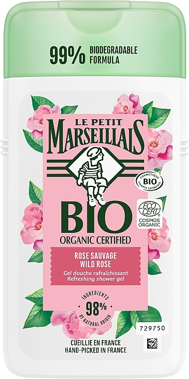 Гель для душа "Шиповник" - Le Petit Marseillais Bio Wild Rose Refreshing Shower Gel — фото N1