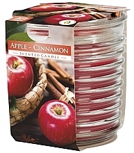 Парфумерія, косметика Ароматична свічка в ребристій склянці "Яблуко-кориця" - Bispol Scented Candle Apple-Cinnamon
