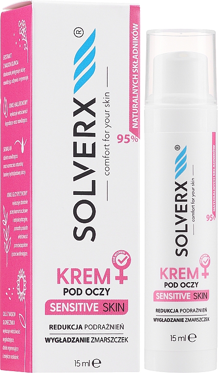Крем для догляду за шкірою навколо очей - Solverx Sensitive Skin Eye Cream — фото N1