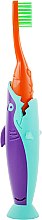 Набор детский "Акула", оранжевый + бирюзово-фиолетовая акула + желтый чехол - Pierrot Kids Sharky Dental Kit (tbrsh/1шт. + tgel/25ml + press/1шт.) — фото N3