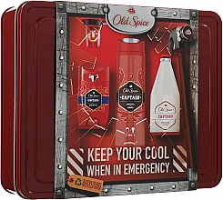 Парфумерія, косметика Набір - Old Spice Captain Vintage Tin Box (deo/50ml + sh/gel/250ml + ash/balm/100ml) *