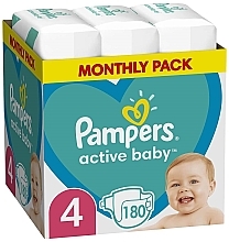 Духи, Парфюмерия, косметика Подгузники Pampers Active Baby Maxi 4 (9-14 кг), 180шт - Pampers