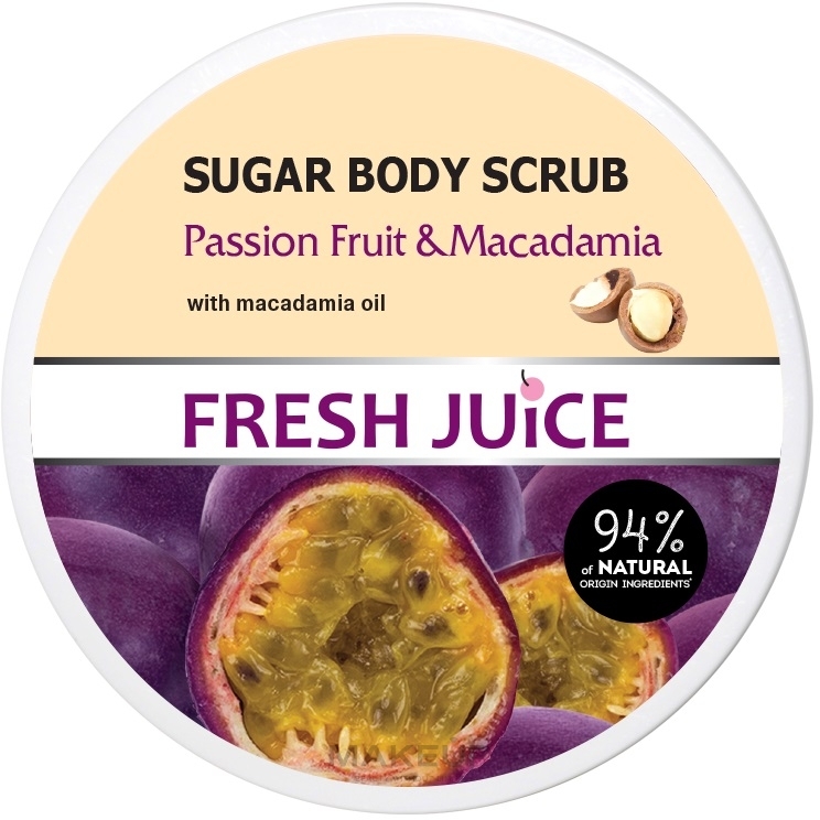 Цукровий скраб для тіла - Fresh Juice Passion Fruit & Macadamia — фото 225ml