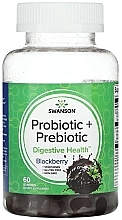 Парфумерія, косметика Пробіотик і пребіотик, у жувальних таблетках - Swanson Probiotic + Prebiotic Blackberry Gummies