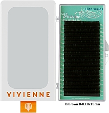 Накладные ресницы "Elite", темно-коричневые, 20 линий (0.1, D, (13)) - Vivienne — фото N1
