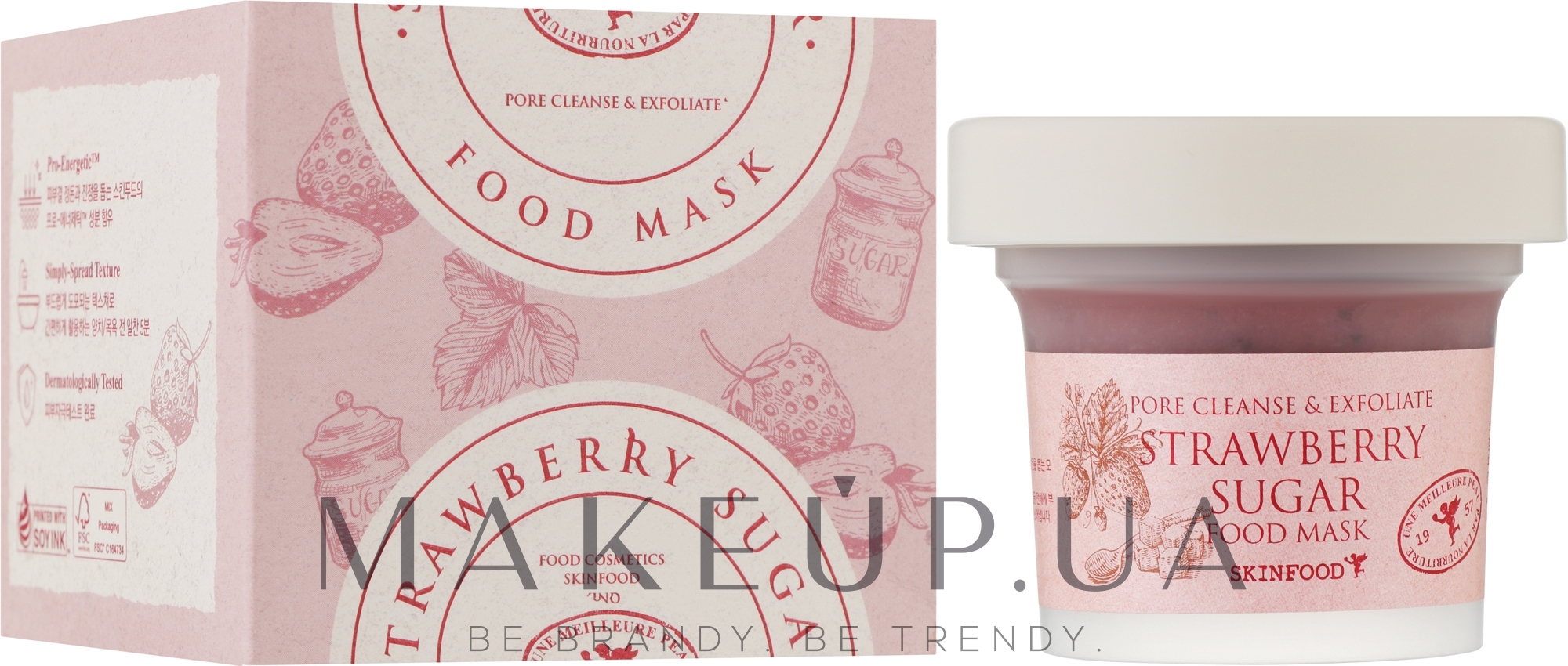 Маска для обличчя з полуницею й цукром - Skinfood Pore Cleanse & Exfoliate Strawberry Sugar Food Mask — фото 120g