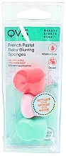 Спонжі для макіяжу, маленькі, 3 шт. - QVS French Pastel Baby Blurring Sponges — фото N2