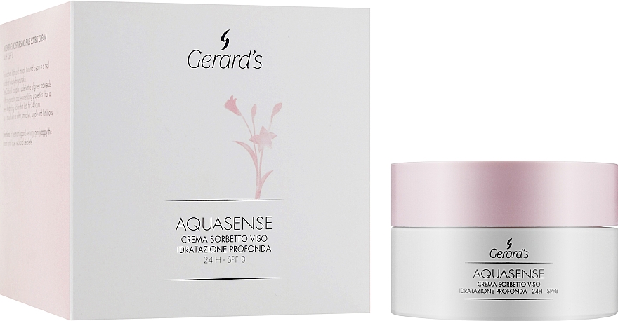 Інтенсивний зволожувальний крем із сорбетом для обличчя - Gerard's Cosmetics Aquasense Intensive Moisturising Face Sorbet Cream 24h - Spf 8 — фото N2