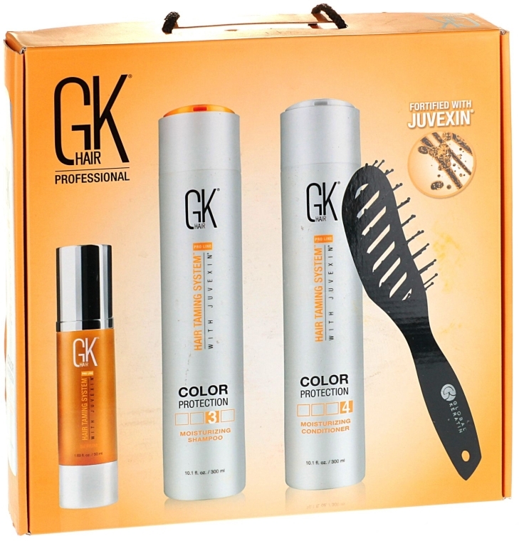 Набор для ухода за волосами - GKhair (smp/300ml + cond/300ml + ser/50ml + brush)