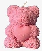 Декоративна свічка "Ведмедик" з ягідним ароматом, рожева - KaWilamowski — фото N1