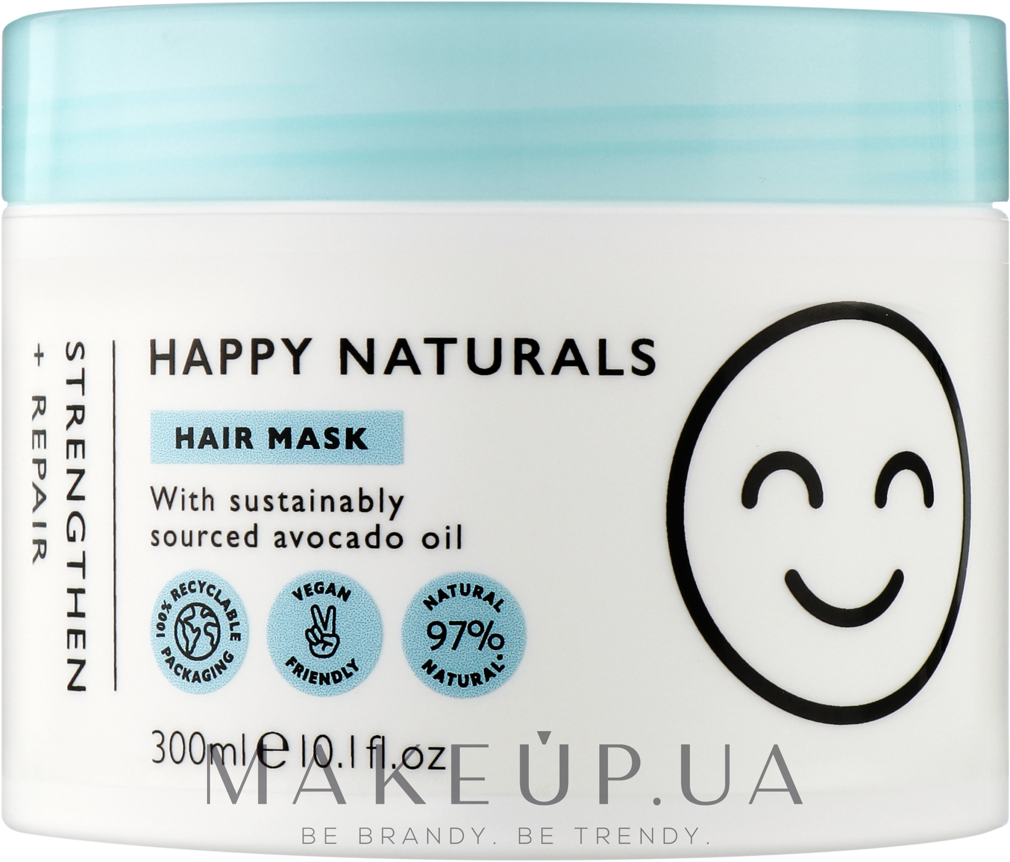 Маска для укрепления и восстановления волос - Happy Naturals Strengthen & Repair Hair Mask — фото 300ml