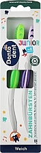 Духи, Парфюмерия, косметика Набор детских зубных щеток Junior Weich, фиолетовая, зеленая - Dontodent
